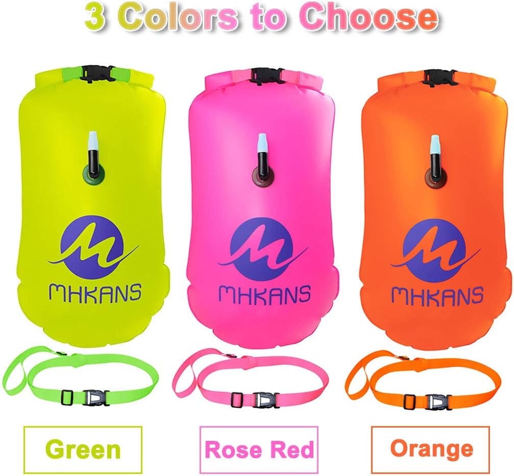 YMLHOME Swim Buoy 20L Swimming Safety Buoy Float Dry Bag with Adjustable Waist Belt and Waterproof Cell Phone Bag for Open Water Swimmers and Safer Swim Training (Green) : Sports & Outdoors