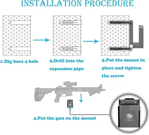 Miniatura 8 de Nswern AR 15 - Perchas de montaje en pared para almacenamiento de armas, ganchos de escopeta, garaje de pared seguro para armas, montaje en sala de