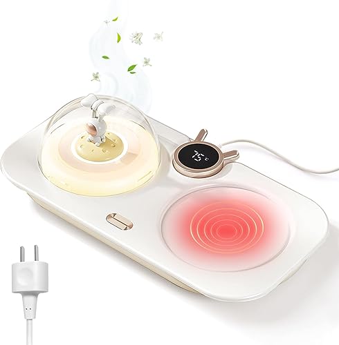 Calentador de taza de café, calentadores eléctricos de bebidas para oficina, escritorio en casa con aromaterapia y luz nocturna, 3 ajustes de