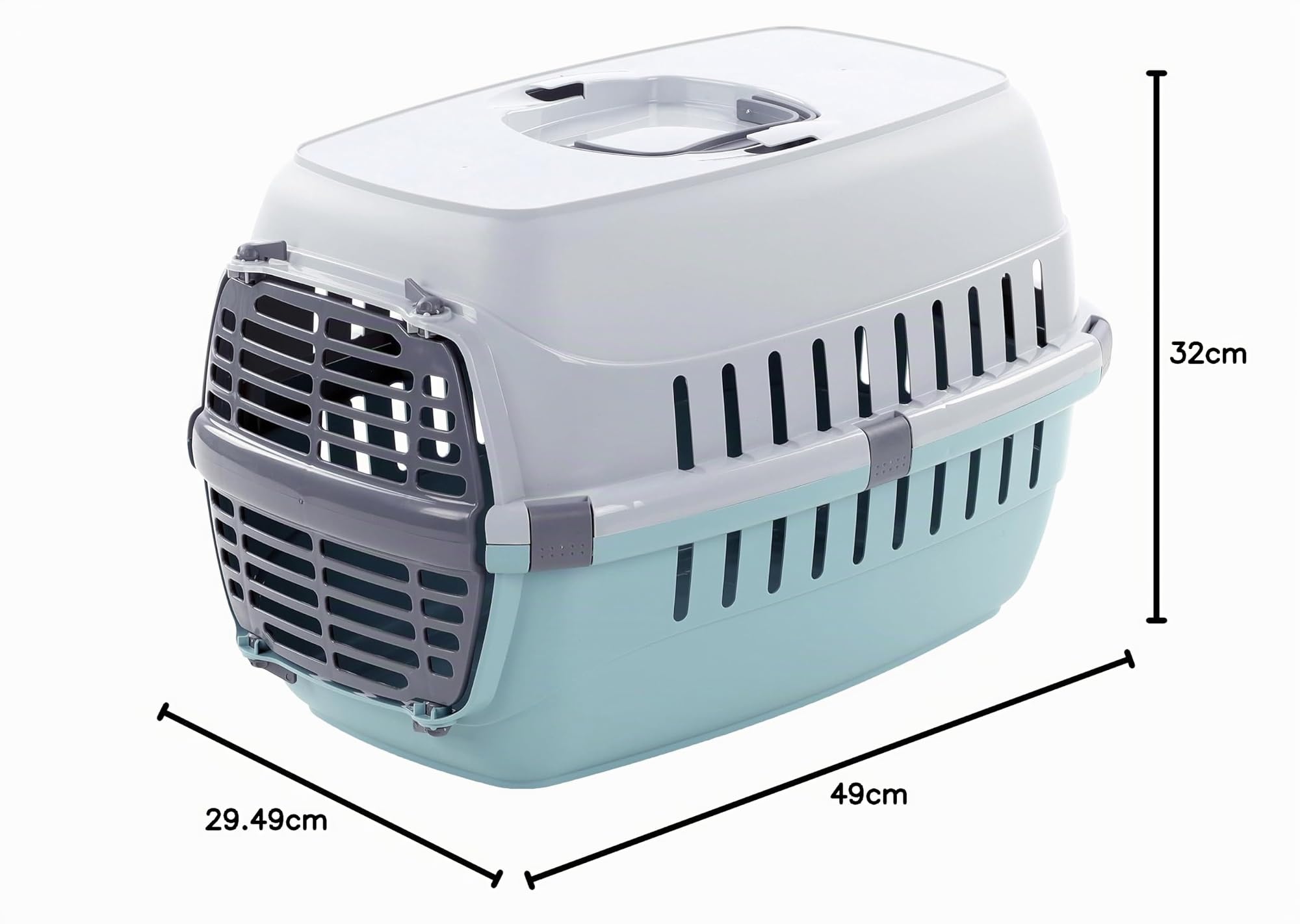 Cage de Transport Chat - Chien - Flamingo Noah 1 Multicolore - 32 x 49 x 30,5 cm - avec poignée - Clips de sécurité - Ouvertures Ventilation - Fentes Ceinture sécurité - fabriqué en Europe
