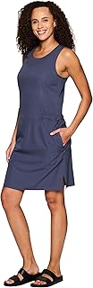 Active Women's Woven Tank Dress Quick Drying Sleeveless Dress with Pockets Elastic Waistband Hiking Tennis Golf Dress