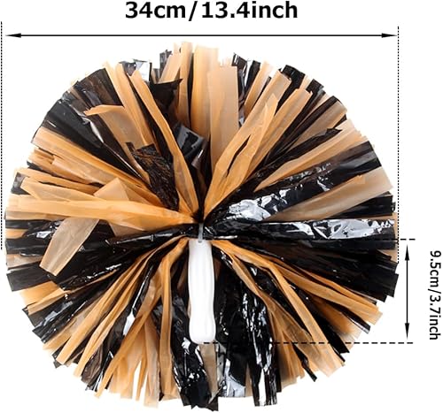 Miniatura 4 de Hooshing Paquete de 2 pompones metálicos con mango de plástico para animar el espíritu de equipo, bailar, deportes, niños y adultos