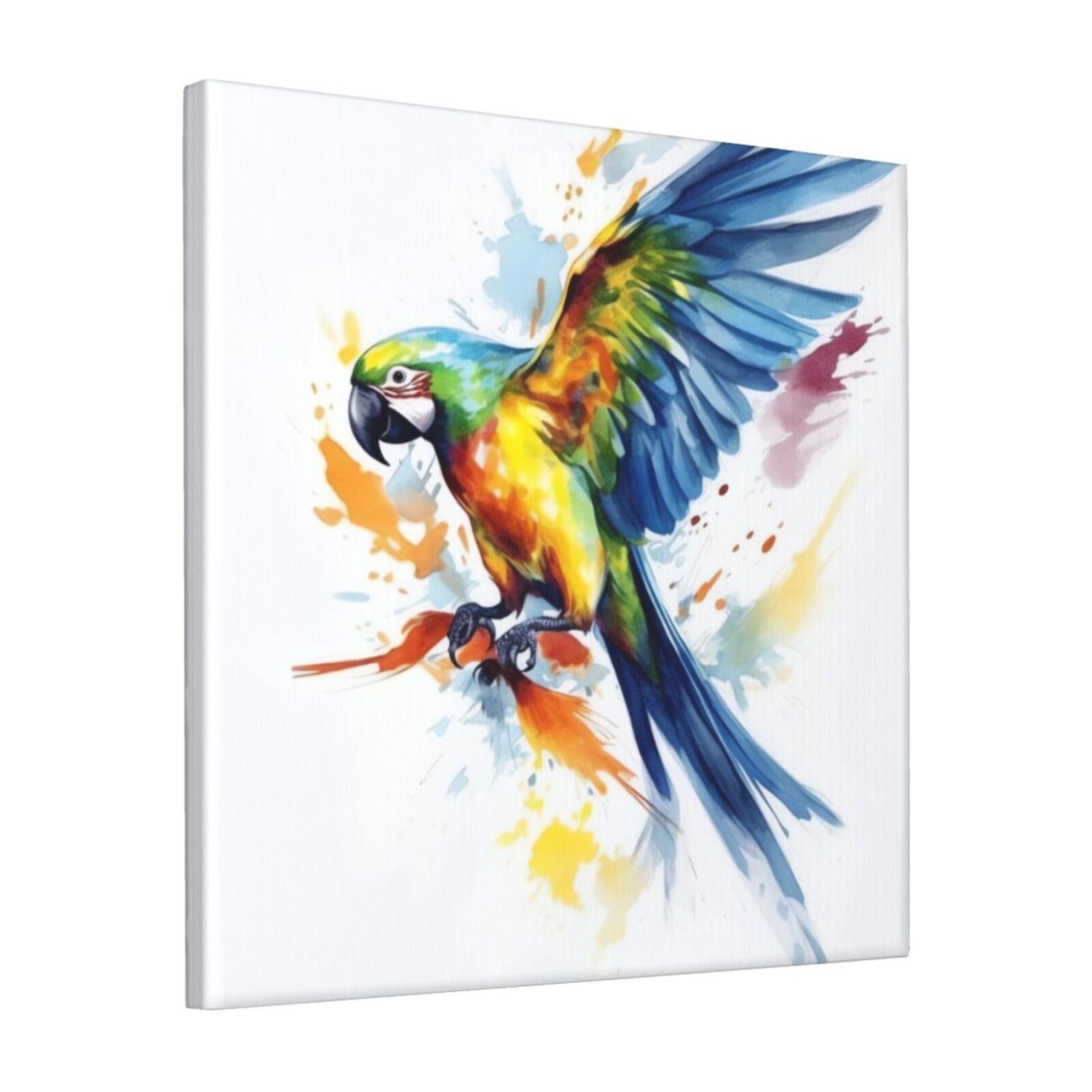 Toile perroquet volant impression déco murale 30x30 - 8