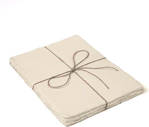 Papel de acuarela Papel vintage de tamaño carta, 8.5 x 11 pulgadas, papel hecho a mano de 200 GSM, 50 hojas de papel de algodón reciclado, perfecto