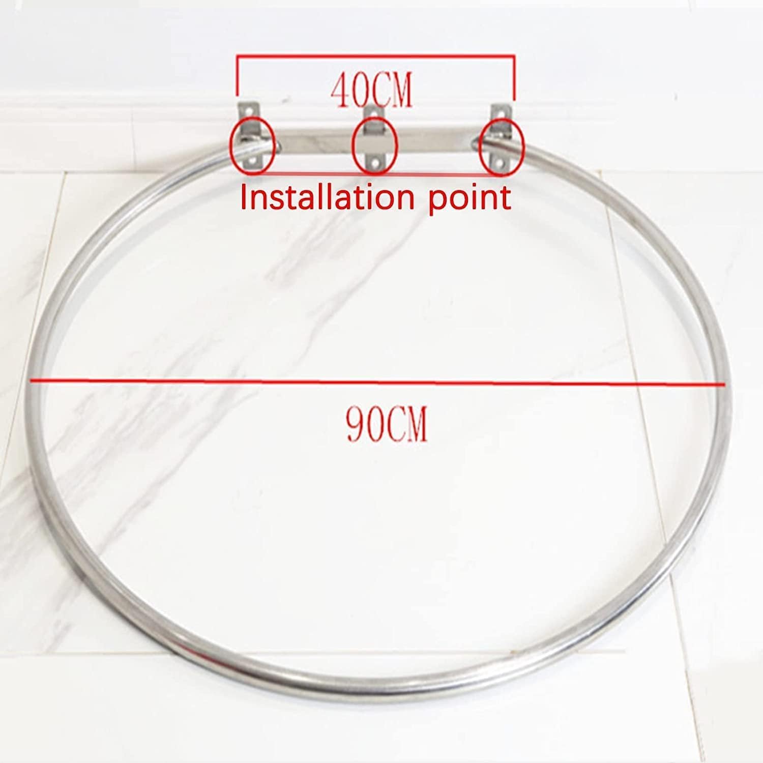 Dressing Room Fitting Room Wall-Mounted Metal O-Shaped Changing Room with Track Portable Locker Room Clothing Store Movable Dressing Room Save spaceF90x40CM