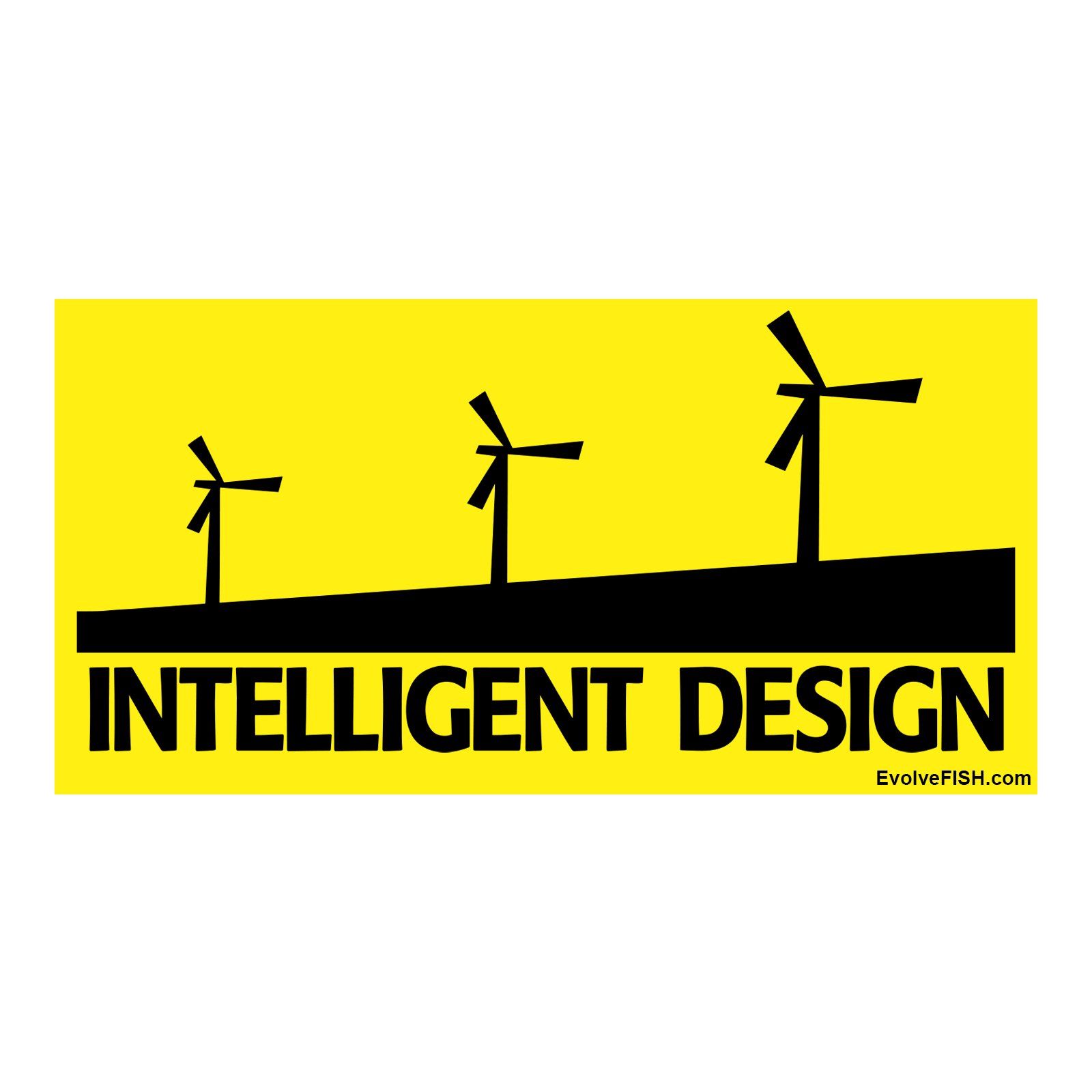 EvolveFISH Intelligent Design Bumper Sticker 5" x 2.5"