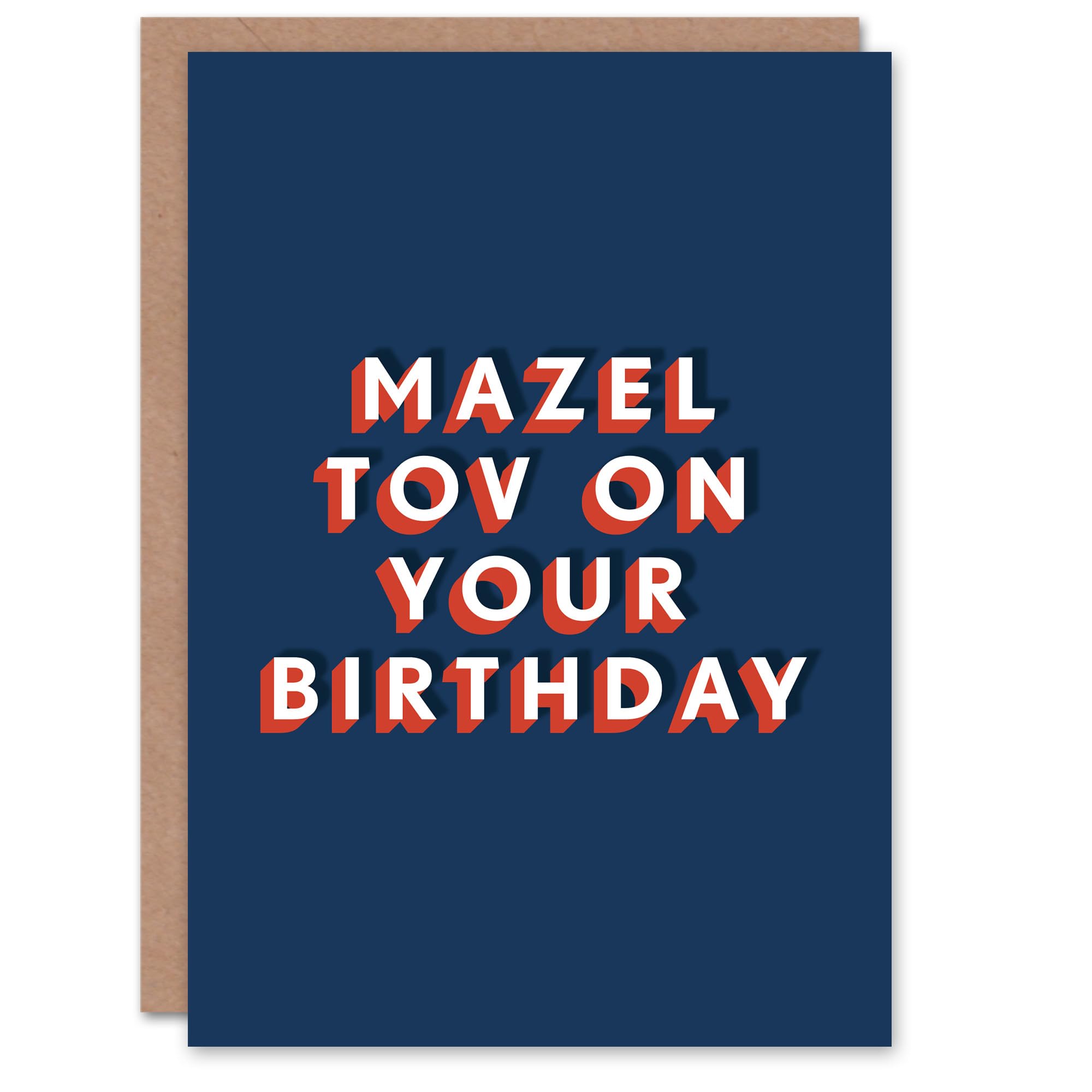 Artery8 Mazel Tov Congratulations Bold Modern For Him Birthday Card