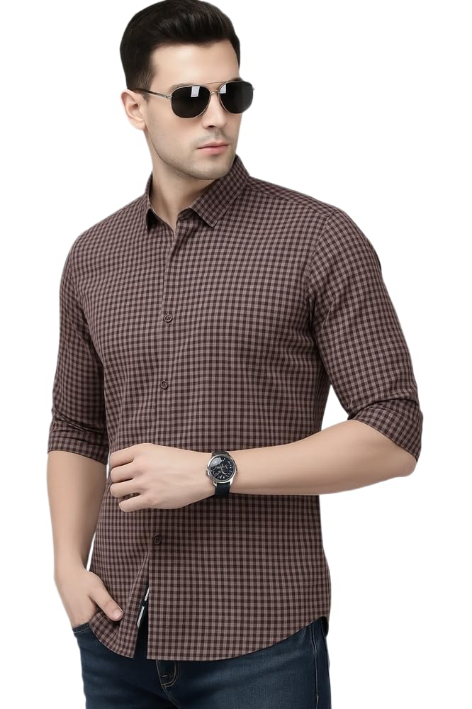 yellow dash Mens Casual N Formal Single Pocket Check Shirt-picture-33