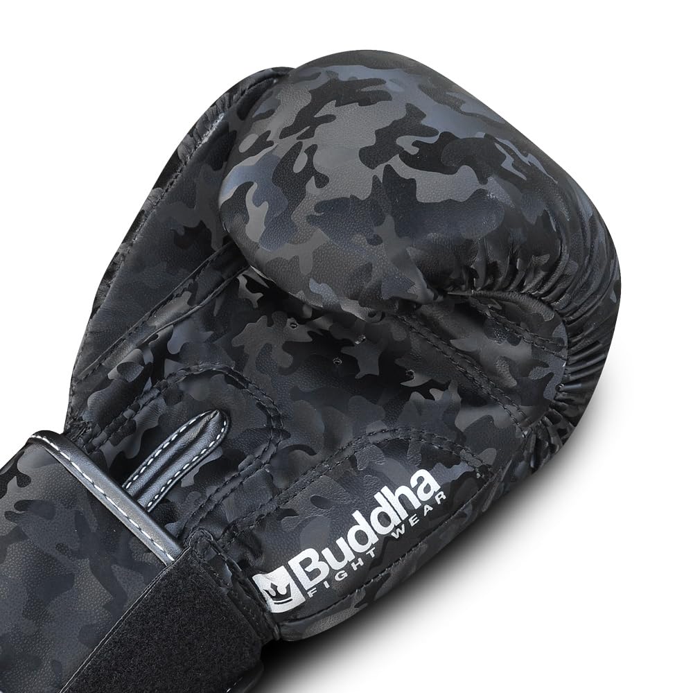 BUDDHA FIGHT WEAR – Thailand-Boxhandschuhe – Muay Thai – Kickboxen – hochwertiges Kunstleder – geruchshemmender Innenstoff – verstärkte Nähte – Verschiedene Designs