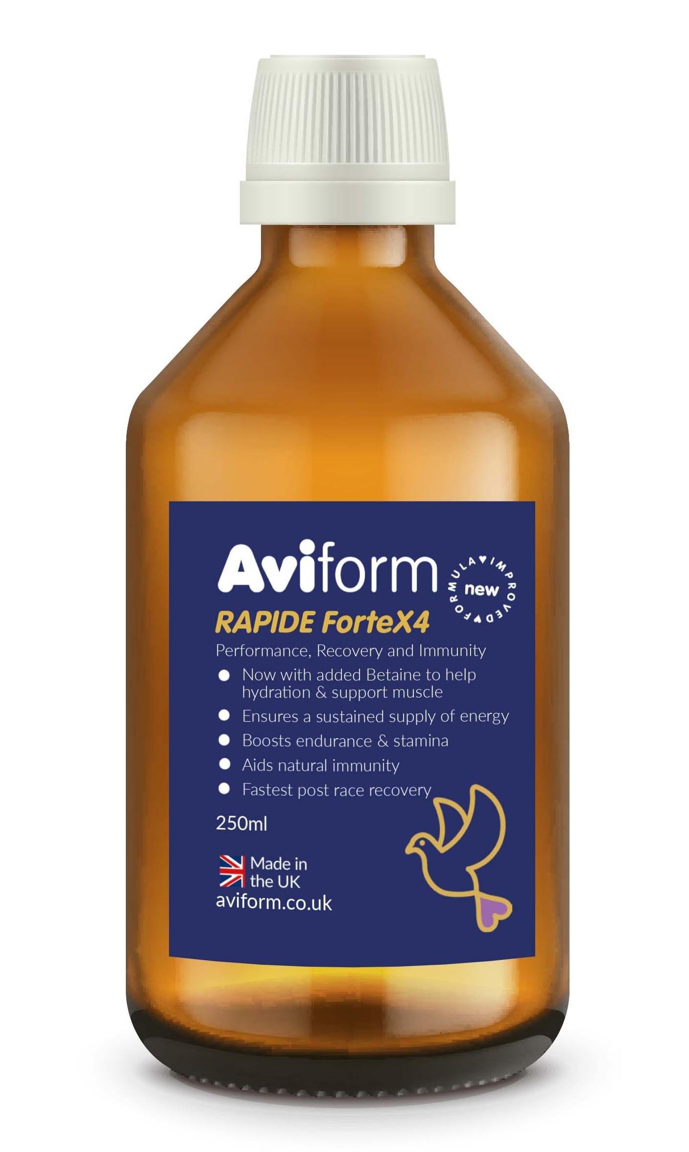 RAPIDE ForteX4 - Supplement for Racing Pigeons - Improve Stamina, Endurance, Recovery and Immunity (250ml)