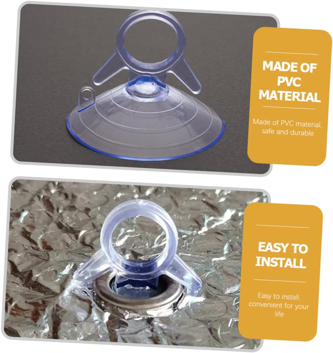 Gatuida 120pcs Transparent Cups for Windshield Sunshade Holders for Car Visor Home Use Strong Adhesion for Smooth for Hanging Signs Decor