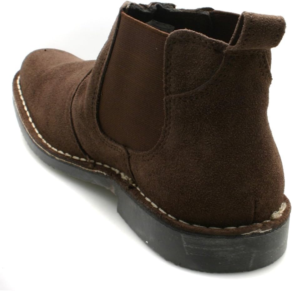 Mens Suede Twin Gusset Dark Brown Suede Ankle Chelsea Boots UK 9