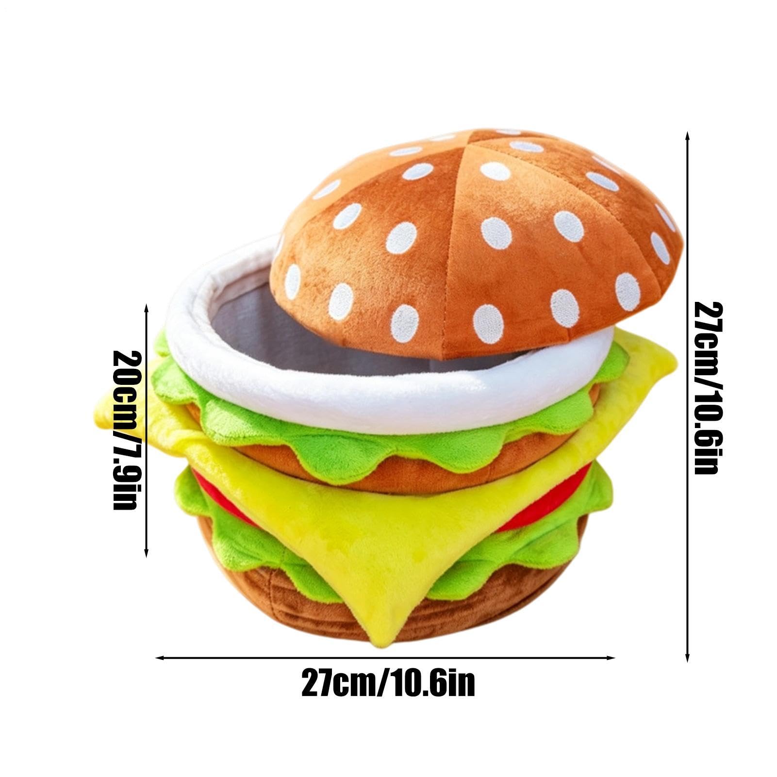 Taburete de almacenaje Hamburguesa con Tapa Asiento Decorativo Multifunción