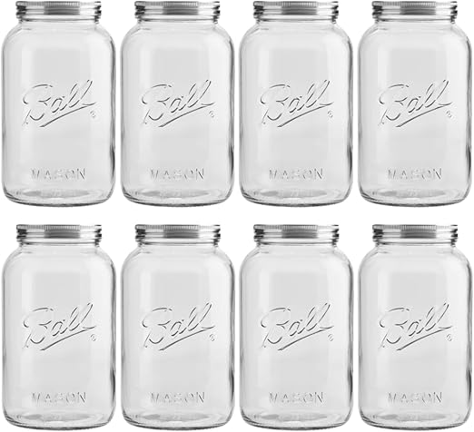 Ball Decorative Glass Mason Jar Variation (128 Ounce (Pack of 8))