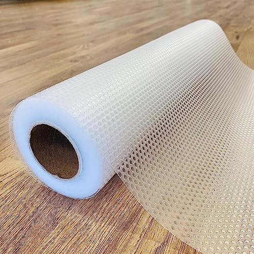 EVALAND Shelf Liners for Kitchen Cabinets Non-Adhesive 17.7' x 33 FT Clear Drawer Liner Non Slip, Washable Cabinet Liner, Waterproof Shelf Liners for Cabinets, Refrigerator Bathroom Pantry Cabinet Mat
