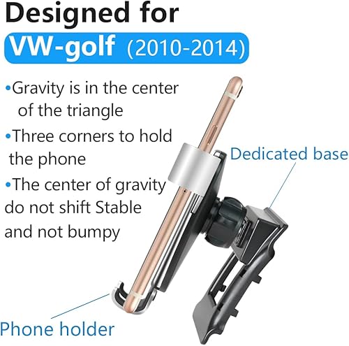 Miniatura 11 de LUNQIN - Soporte para teléfono de coche para Volkswagen Golf GTI 2015-2021 y VW Golf R 2015-2021 MK7 MK7.5 Hatchback Auto Interior Accesorios Mejor