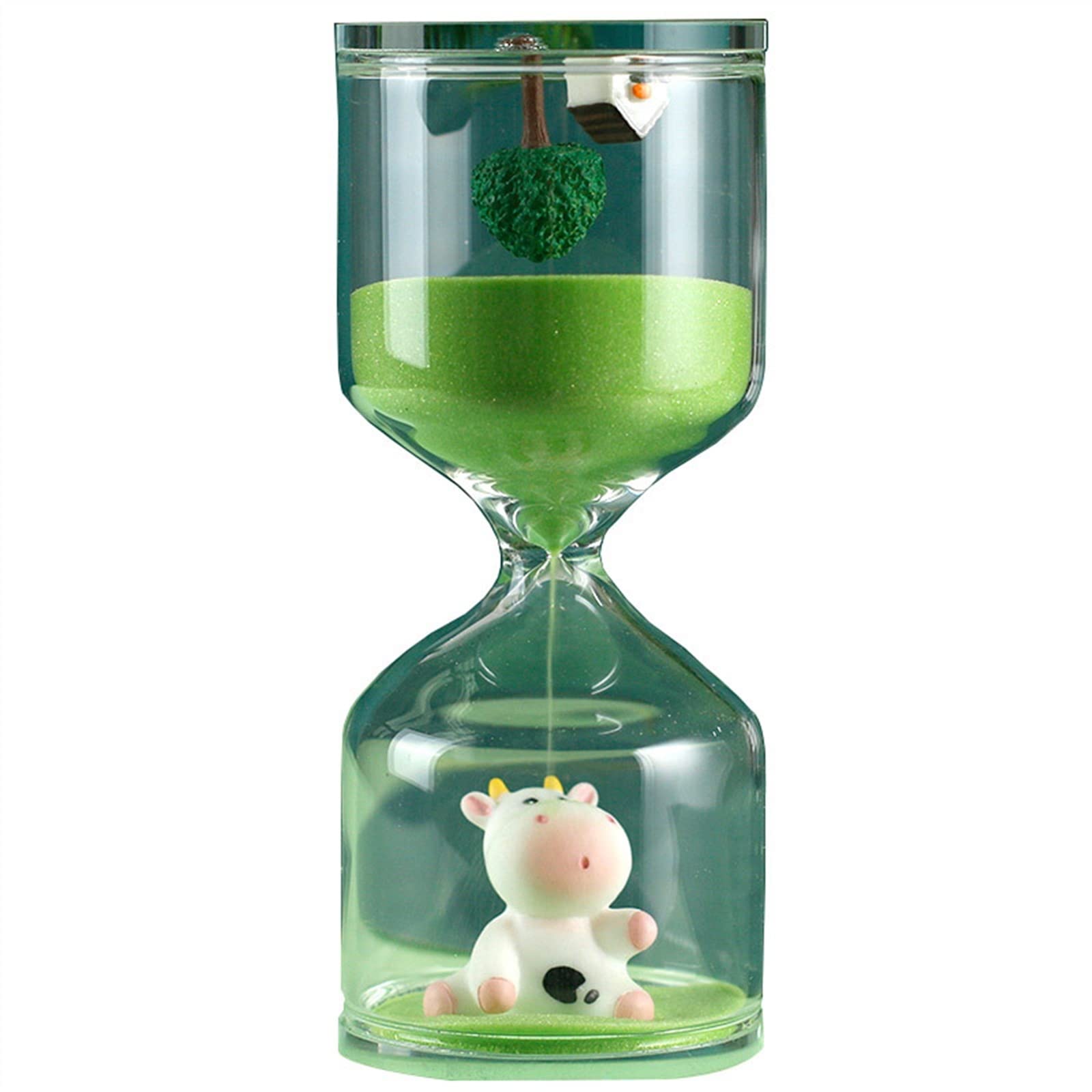 Reloj de Arena Temporizador de Arena de Reloj de Arena de 30 Minutos decoración de Escritorio de Vaca Bonita for la enseñanza de la Escuela de Cocina Reloj de Arena(5min)