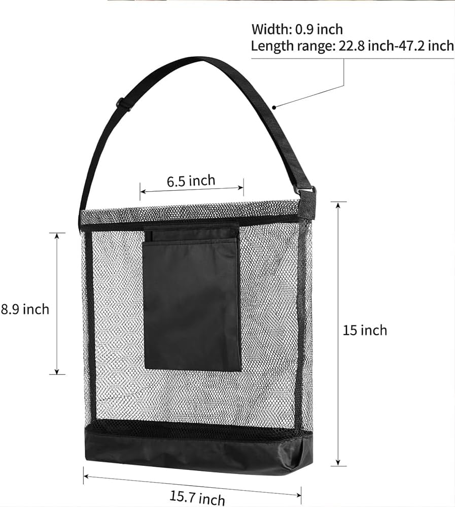 Mesh Foraging Bag - Large Harvest Fruit Vegetable Mesh Foraging Pouch, Large Capacity Mushroom Foraging Bag with Adjustable Shoulder Strap,2 pack - Image 6