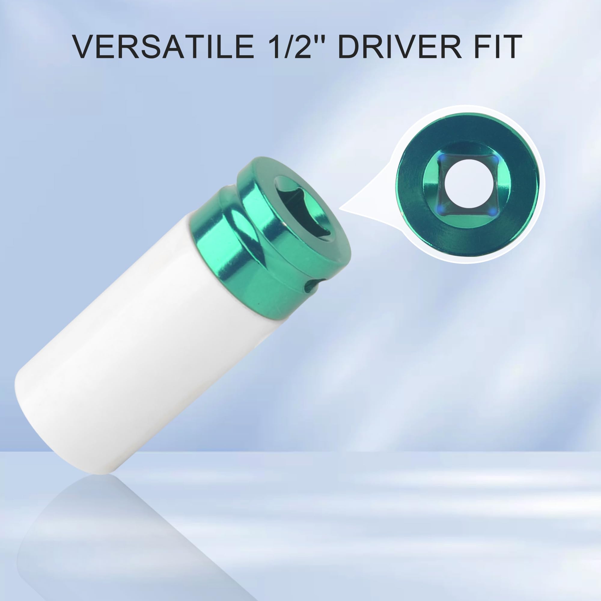 Set di 8 bussole a impatto per ruota motrice da 1/2", extra sottile, 6 punti, metriche, 15 mm, 17 mm, 19 mm, 21 mm, 22 mm, 23 mm, 24 mm, 27 mm