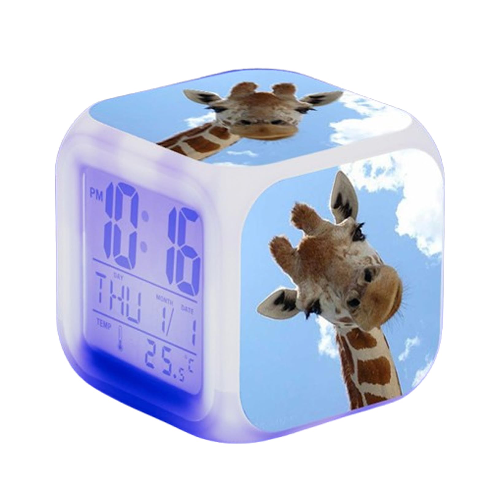 Luminescentdream Girls 1 Giraffe Digital Alarm Clock Wake Up Digital Clock For Boys Back To School Gift 7 Color Changing Night Light Clock Can Be Placed Anywhere