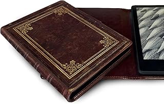 KleverCase Universal Book Cover for eBook Readers. Fits All e-Reader Brands Including Kobo, Nook, Kindle Paperwhite (inc 12th Gen & Signature Edition), Kindle, storytel and More. (Old Brown)