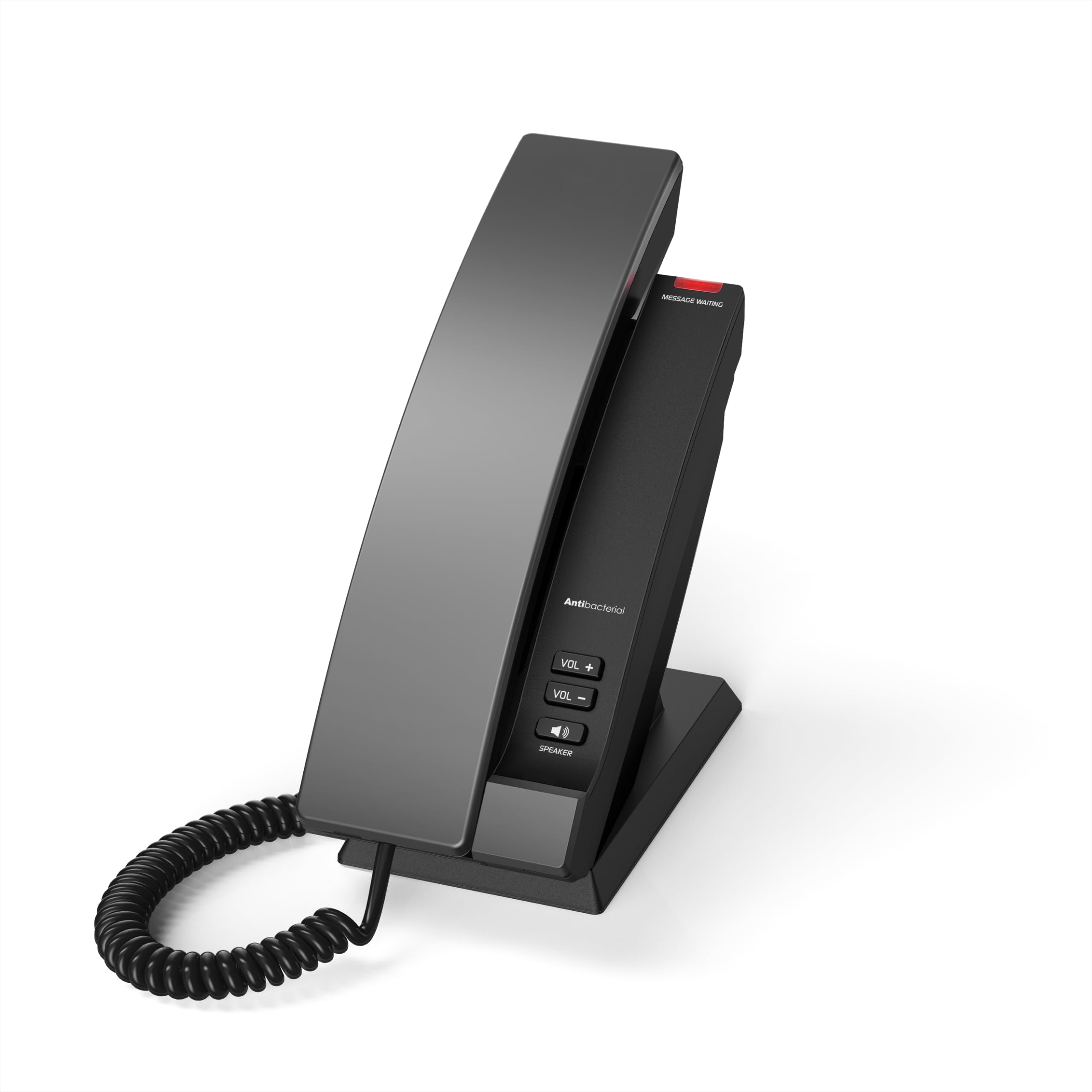 Snom HD100 Hospitality - Telefono fisso con alloggiamento antibatterico, grande visualizzazione di chiamata, vivavoce, ideale per hotel, PoW, senza dati, manutenzione remota in Germania