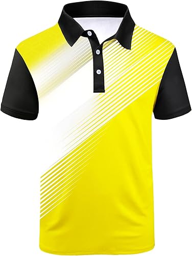 ZITY Camisa de golf para hombre, manga corta, deportiva, absorbe la humedad, con estampado de rendimiento, camisa polo de golf para hombre, camiseta