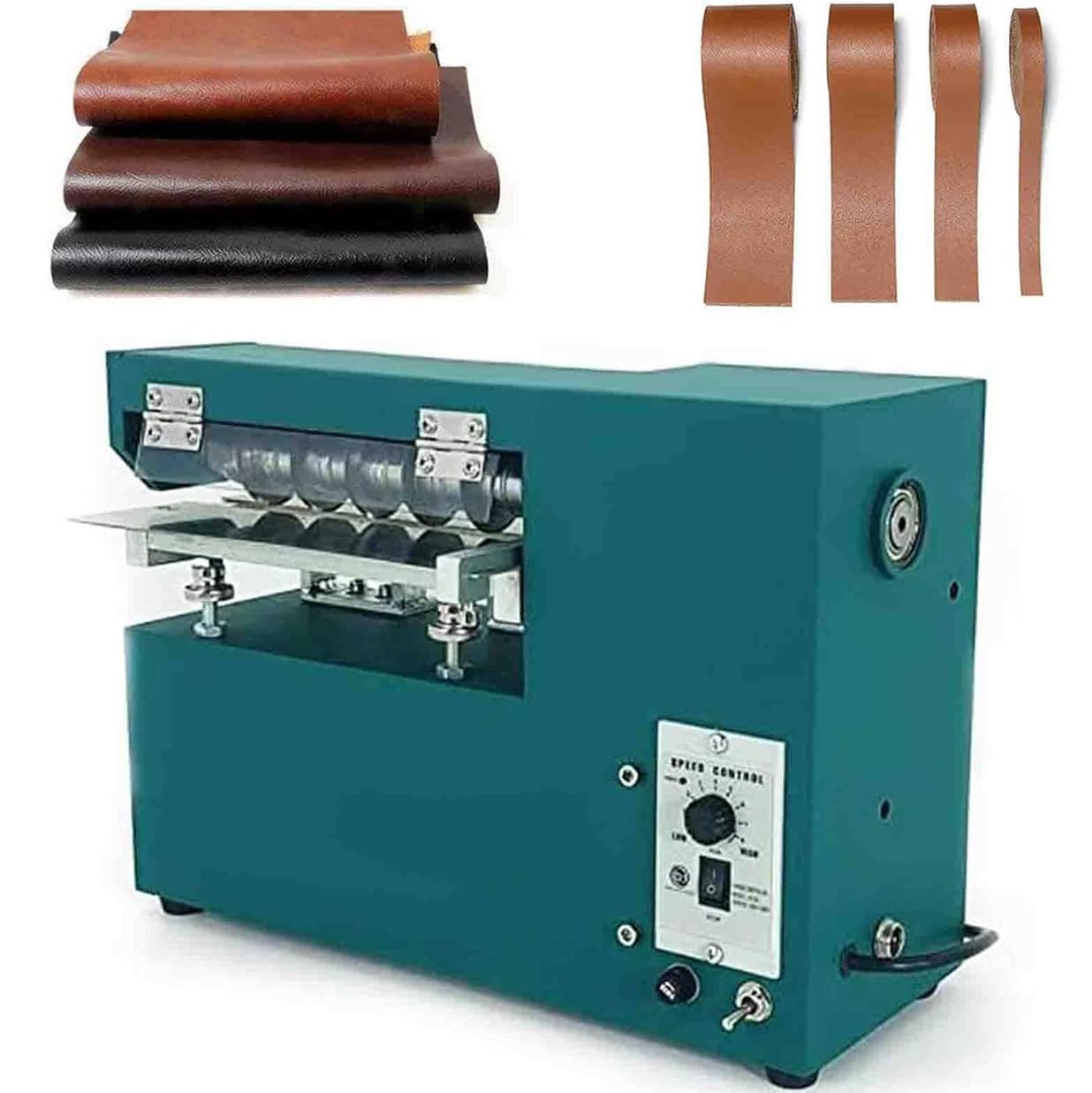 JKJZSALJ Leather Cutting Machine, Electric Leather Strip Cutter, Diy Leathercraft Strap Splitter, 20Cm Cutting Width, For Leather, Plastic, Pvc