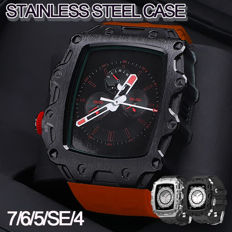 Kit modification Apple Watch boîtier acier et bracelet sport 45mm 44mm - 2