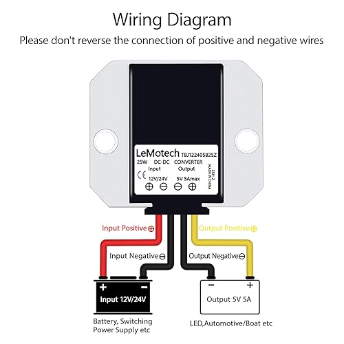 Vista 31 de LeMotech Convertidor DC 48v a 12v 20A 240W reductor de voltaje reductor de voltaje IP68 transformador impermeable para carrito de golf, camión