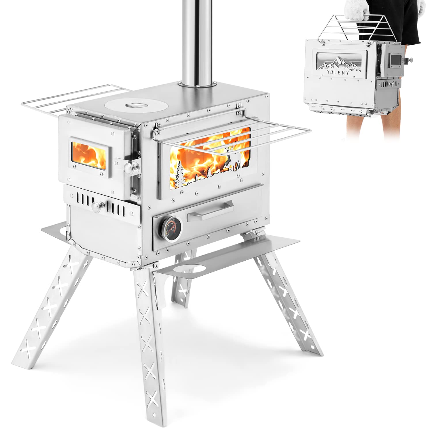 Buy YOLENY Wood Stove, Wood Burning Stove, Tent Stoves Wood Burning
