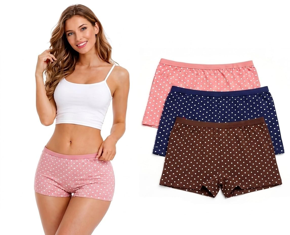 dil-se Boy Shorts Panties for Women | Cotton Stretch | Mid Waist | S-3XL-picture-46