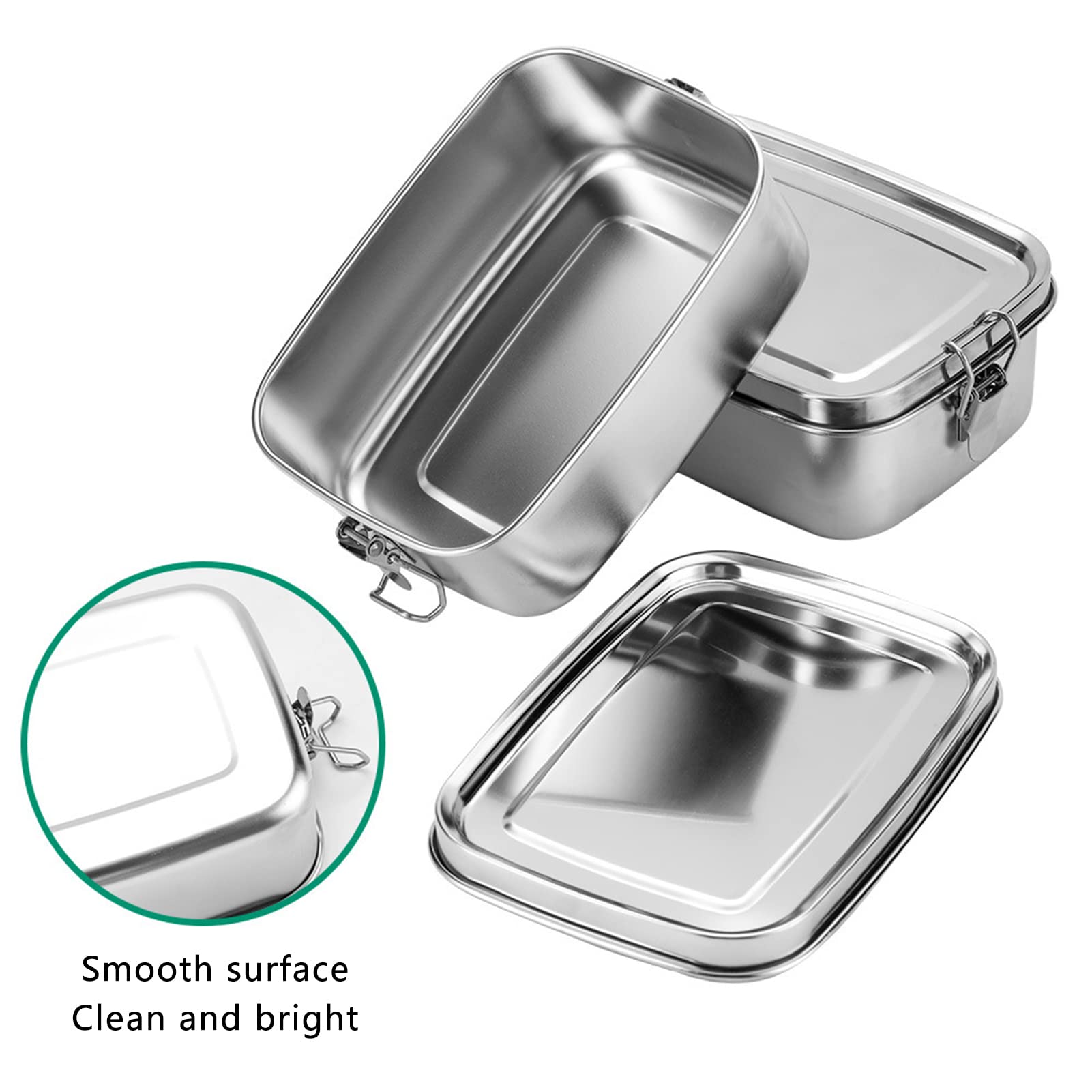 Gigmeta Contenitore per il pranzo in acciaio inox, 1200 ml, a prova