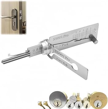 Key Decoder Lock Picking Tool,2 in 1 Lock Pick & Decoder Kit for Beginners with Auto Key Extractor,Skeleton Keys & Locksmith Tools,L/ock Picking Kit for Beginners,L/ock Picking Training Set(001)