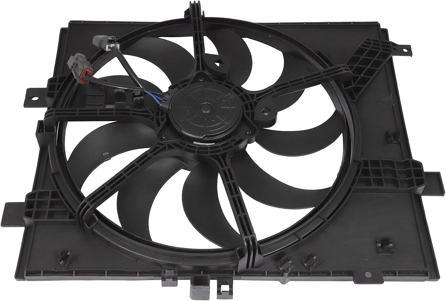 Radiator Cooling Fan Assembly Compatible with 2013-2018 for Nissan for Versa 1.6L 2014-2017 for Nissan for Versa Note 1.6L, Black Radiator Fan Direct Fit Replacement for Engine Cooling Fan