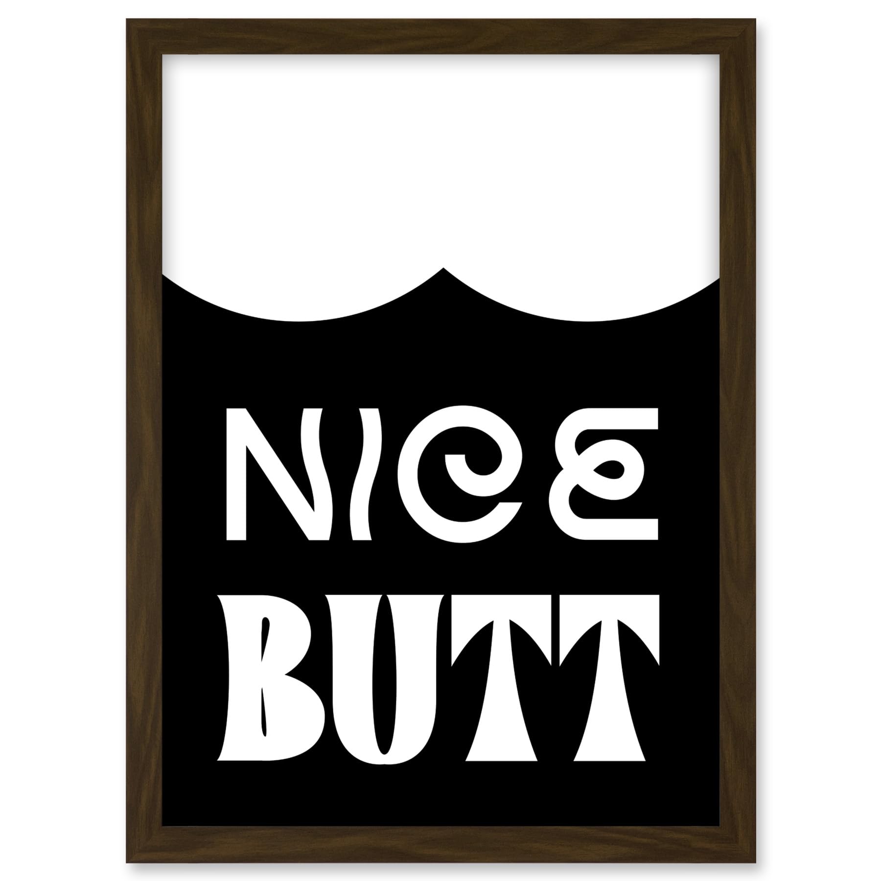 Artery8 Bathroom Wall Art Nice Butt Funny Toilet Sign Bathroom Decor Artwork Framed A3 Wall Art Print