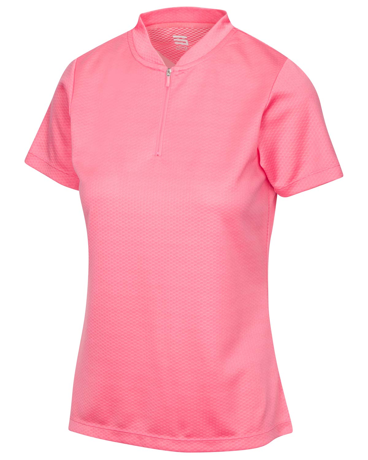 Womens Golf Polo With Zipper Short Sleeve And Collarless Golf