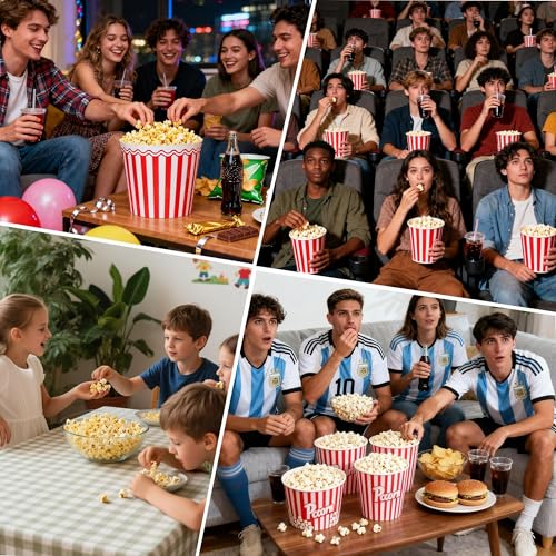 Image of Popcorn Machine with Cart & Wheels 8OZ - Pop corn Machine Maker with Stainless Steel Kettle, Popcorn Maker Machine for Home, Theater Style, Parties, Christmas, Outdoor Use,School, Red
