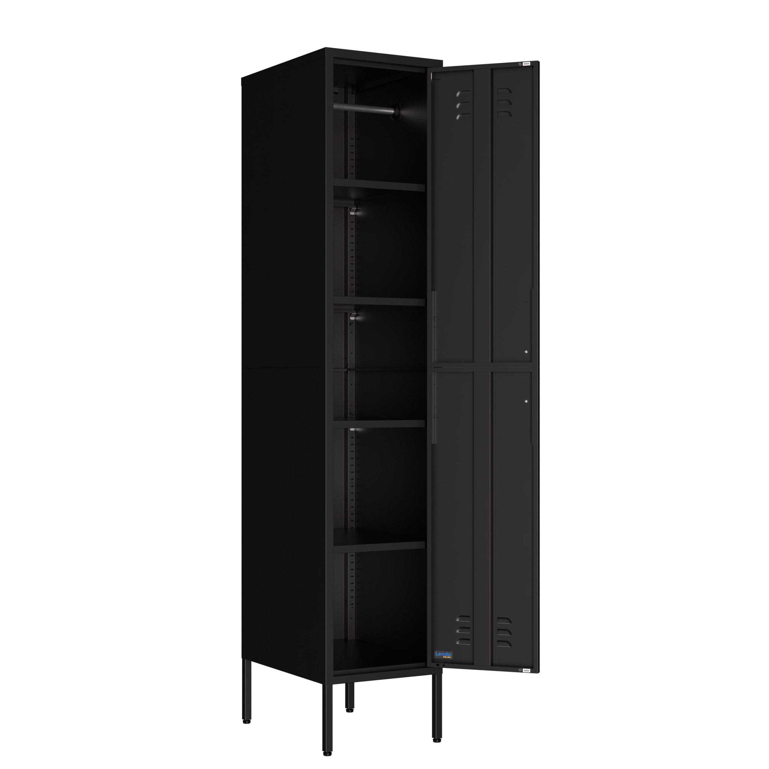 Armoire Métallique Vestiaire – Meuble de Rangement Industriel en Acier – Armoire Haute pour Bureau Maison Atelier – 35x50x180 cm / 90x50x180 cm (Noir, 35x50x180cm)