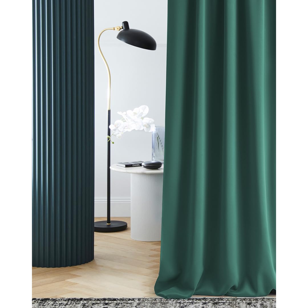 ROOM99 Laurel Curtain with Ruffle Tape, 140 x 250 cm, Width x Height Blackout Opaque Sliding Curtains, Living Room