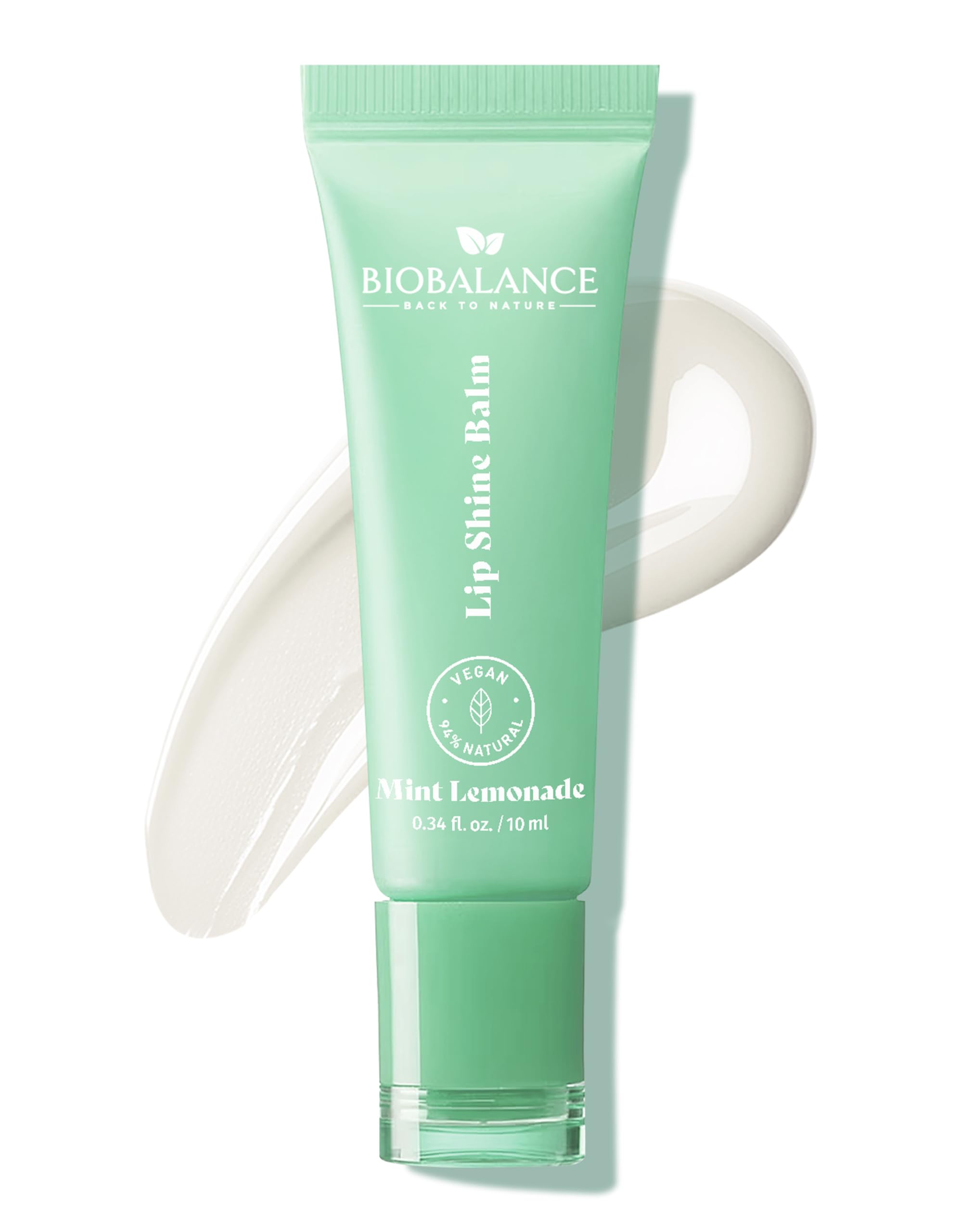 BioBalance Mint Lemonade Lip Shine Balm | 10ml | Deeply Moisturised Lips | Hydrated & Glossy | Mint Lip Balm | Non Sticky Formula | Keychain Accessory