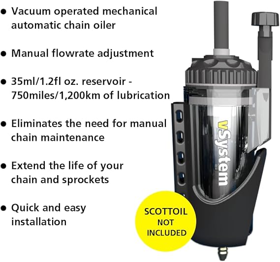Scottoiler Essentials - micro-vSystem - Automatic Motorcycle Chain Oiler...