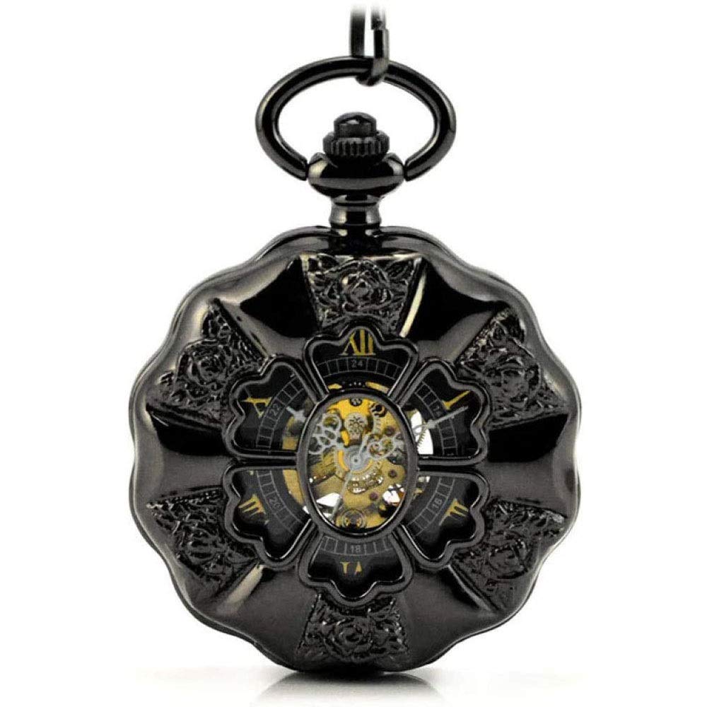 Orologio da Tasca Meccanico in Acciaio Inox Vintage, Orologio da Tasca Meccanico retrò con Catena