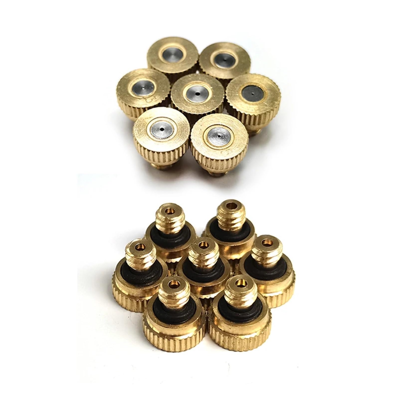 Brass Mister Nozzles 14Pcs Brass Misting Nozzle 0.1-0.8mm Orifice Threaded Water Parts Fog(0.3mm)
