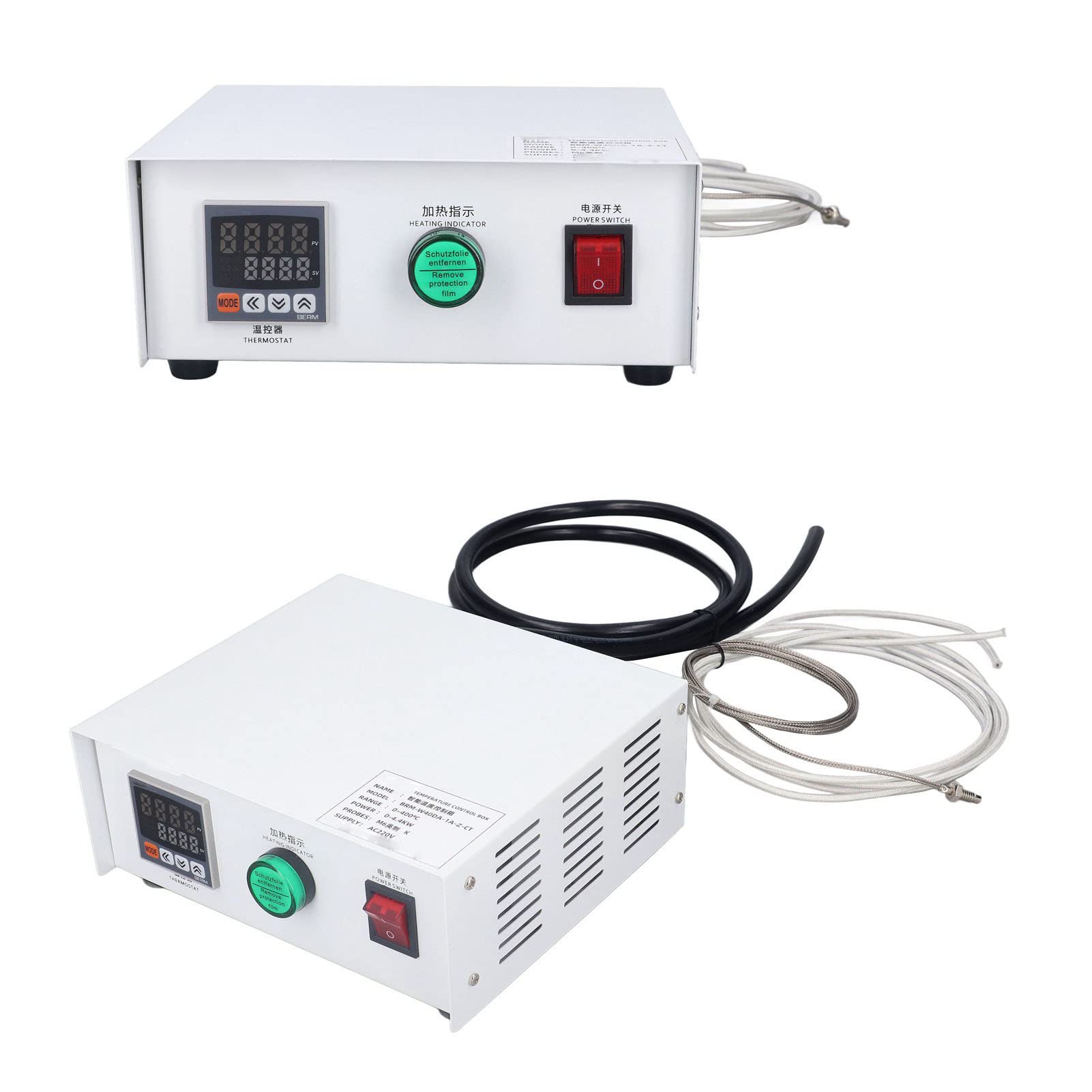AMONIDA Regulador de Temperatura de Alta Precisión para Plataformas y Moldes de Calefacción, Caja de Control de Termostato PID de 0-400 ℃ (1 metro)