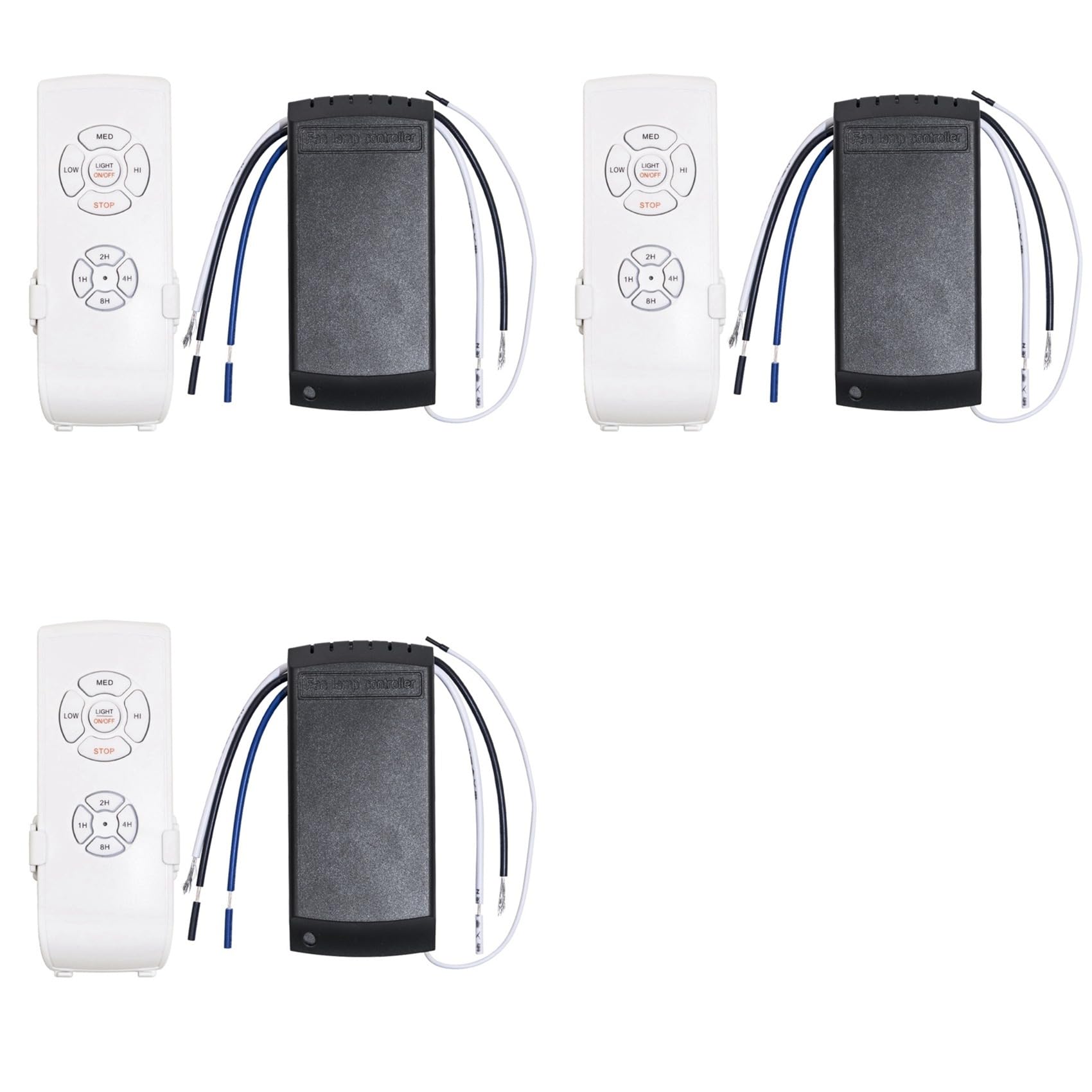 Jnchdghwa White&Black 3X Universal Ceiling Fan Lamp Remote Control Kit Adjusted Wind Speed Transmitter Receiver Timing Control Switch 220V