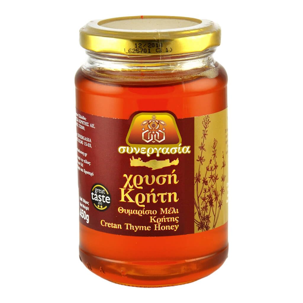 Greek Traditional Golden Thyme Honey From Crete - 450g
