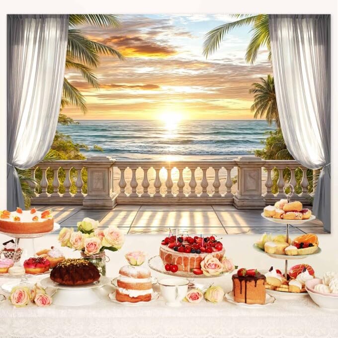 Fondo fotográfico playa 10x8ft para estudio miniatura 6