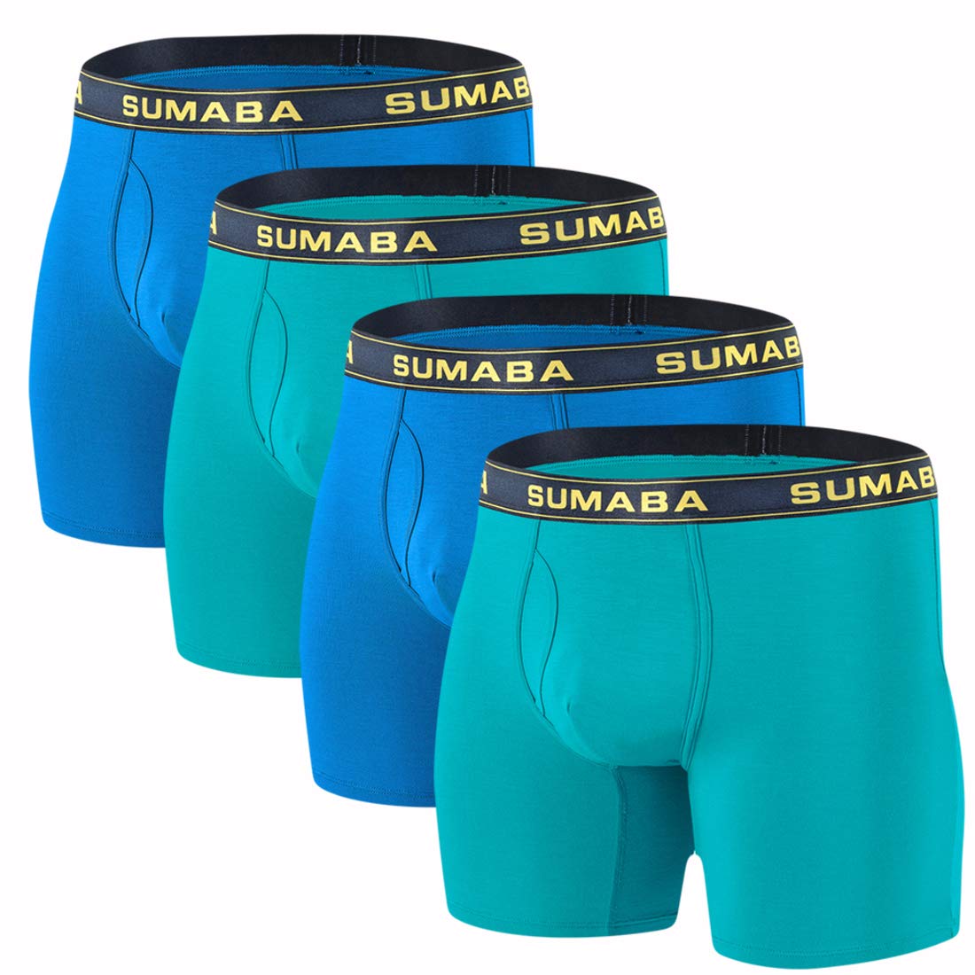 SUMABA Men's Underwear Moisture Wicking Bamboo Viscose Boxer Briefs M L XL 2XL 3XL