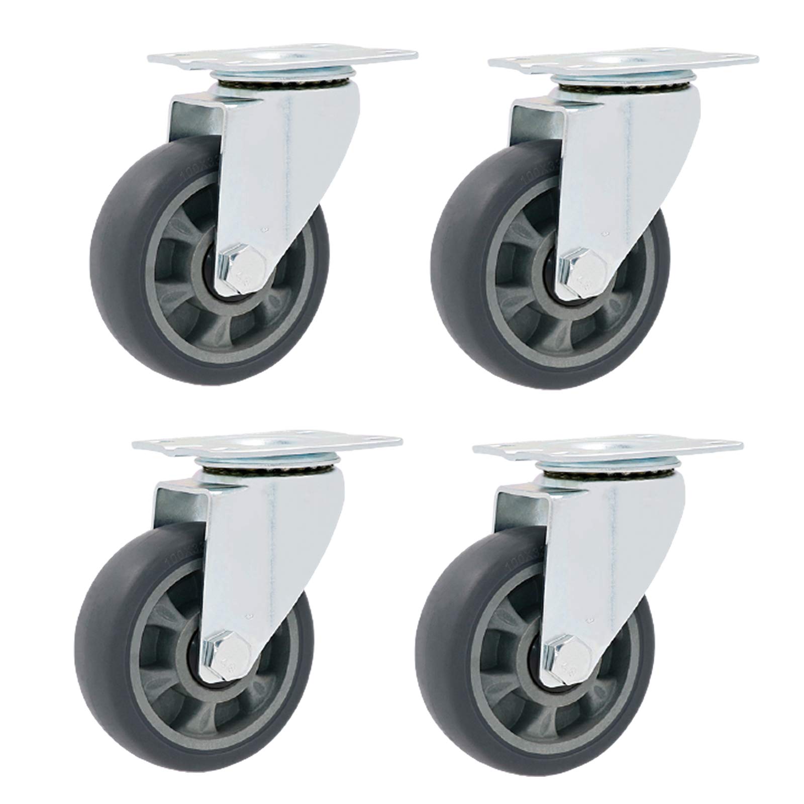 GBRJUYF Heavy-Duty Furniture Cs Universal Rubber Wheels Industrial Transport Rollers Replacement Wheels for Carts & Workbenches 75mm Swivel Plate Cs